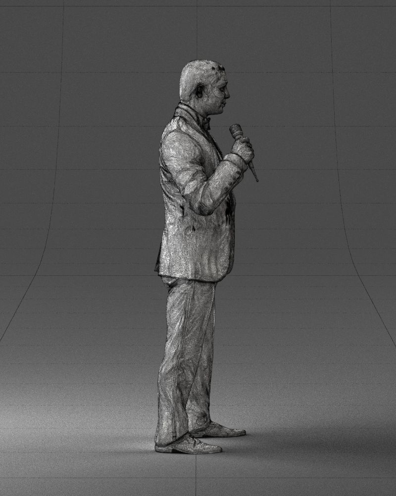 Man with a microphone in his hand 0288 3D Print Ready 3D print model_14