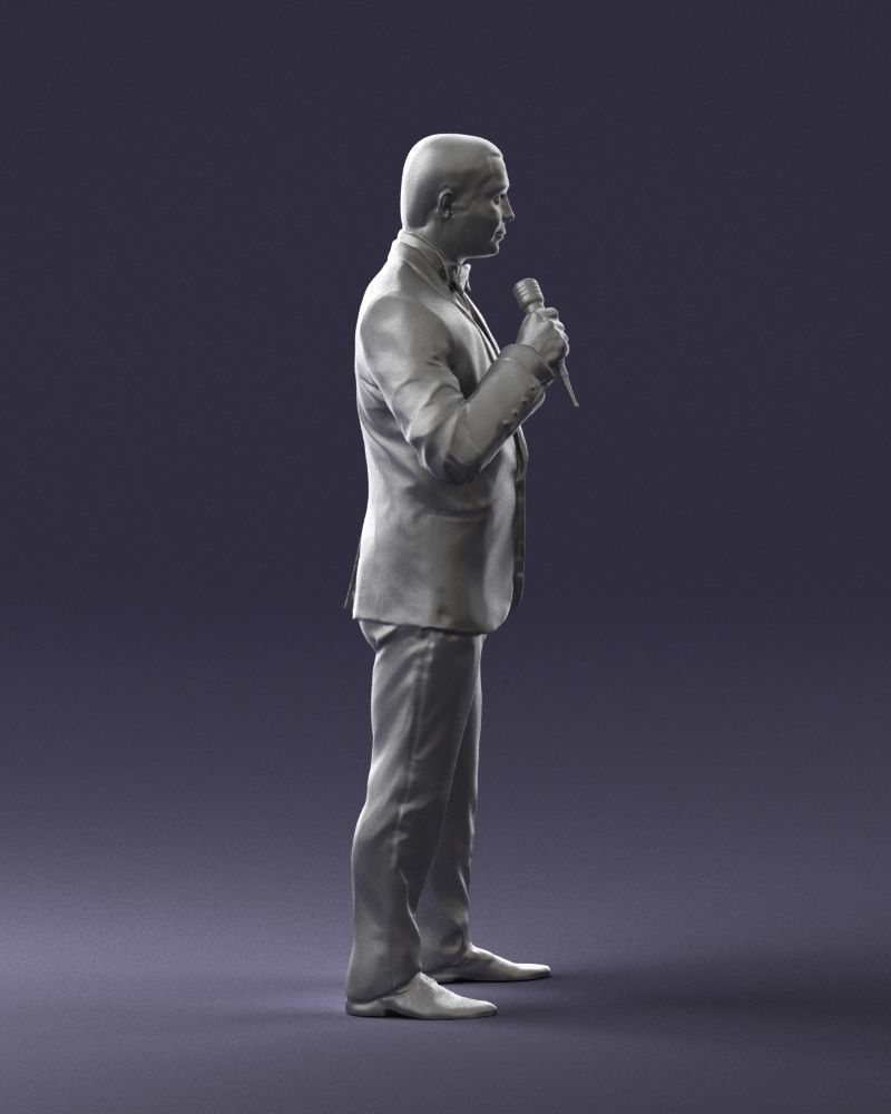 Man with a microphone in his hand 0288 3D Print Ready 3D print model_13