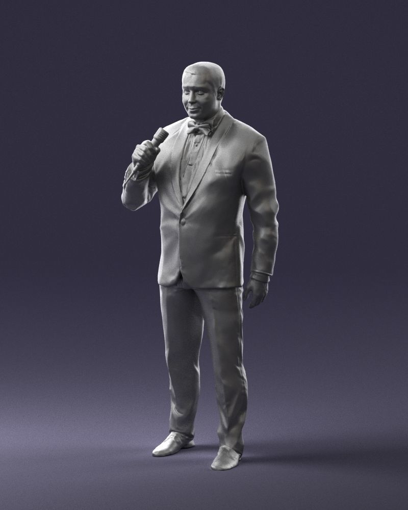 Man with a microphone in his hand 0288 3D Print Ready 3D print model_31