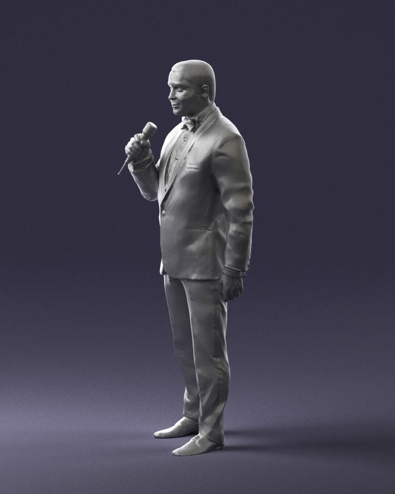 Man with a microphone in his hand 0288 3D Print Ready 3D print model_28