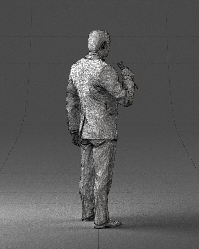 Man with a microphone in his hand 0288 3D Print Ready 3D print model_17