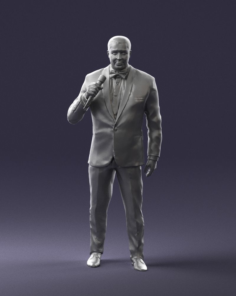Man with a microphone in his hand 0288 3D Print Ready 3D print model_37