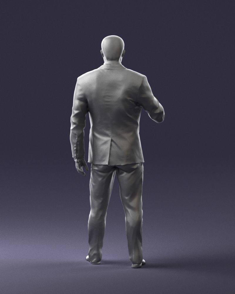 Man with a microphone in his hand 0288 3D Print Ready 3D print model_19