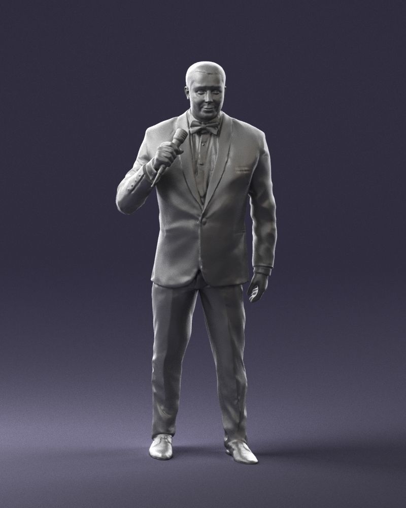 Man with a microphone in his hand 0288 3D Print Ready 3D print model_4