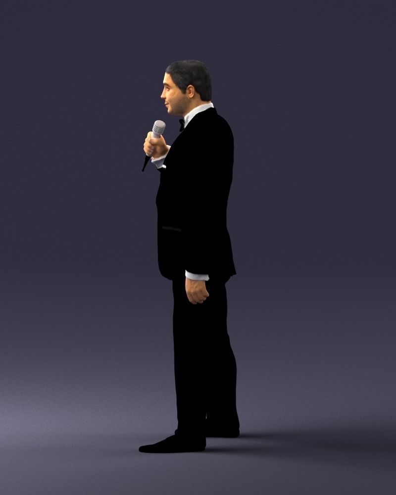 Man with a microphone in his hand 0288 3D Print Ready 3D print model_24