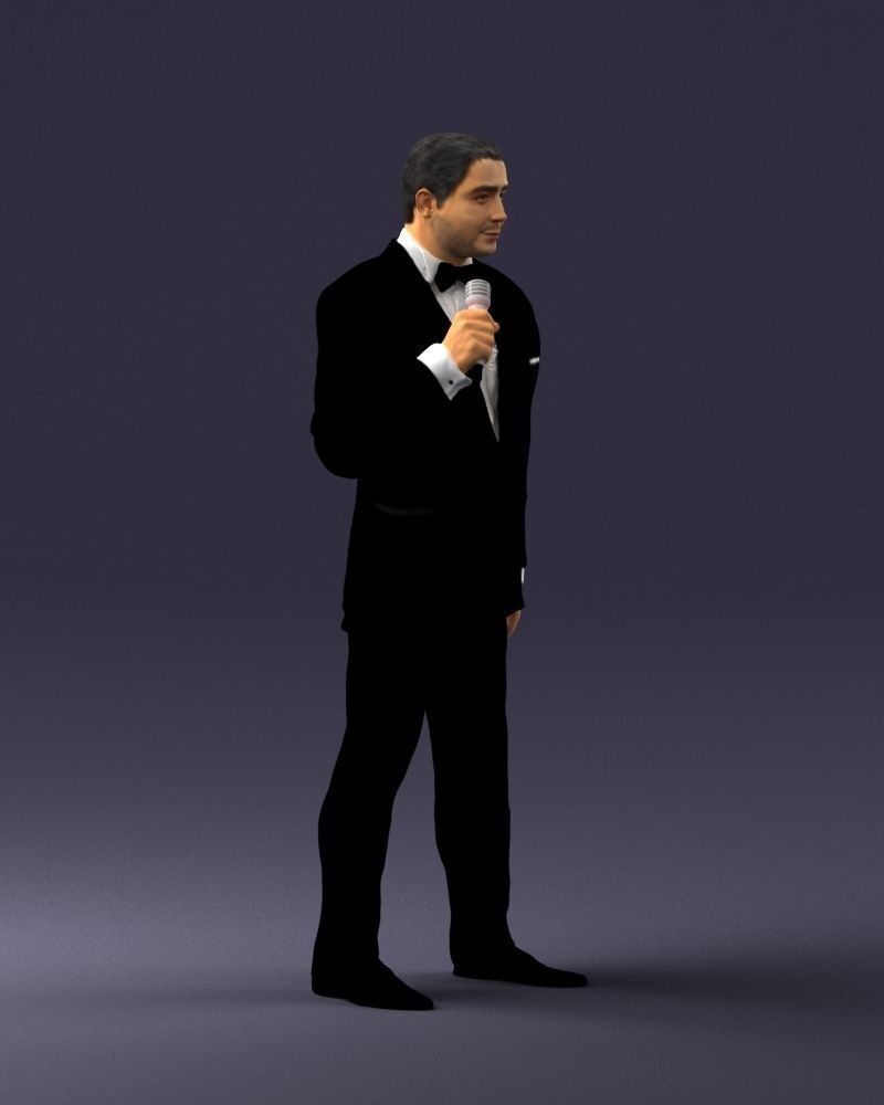 Man with a microphone in his hand 0288 3D Print Ready 3D print model_9