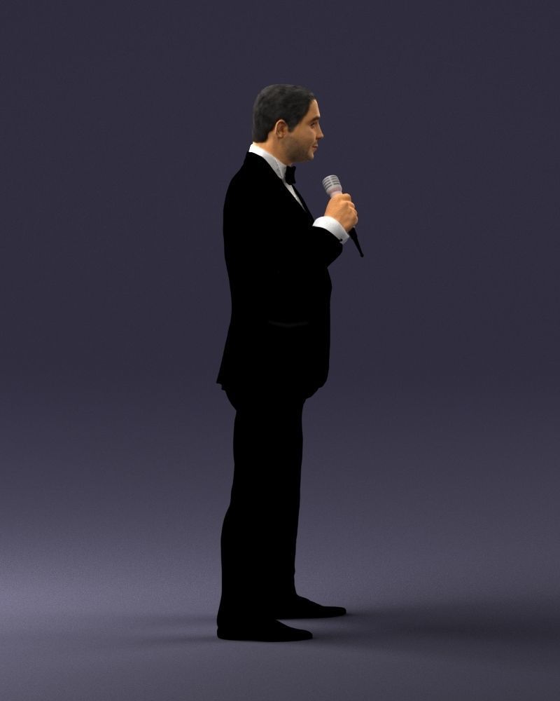 Man with a microphone in his hand 0288 3D Print Ready 3D print model_12