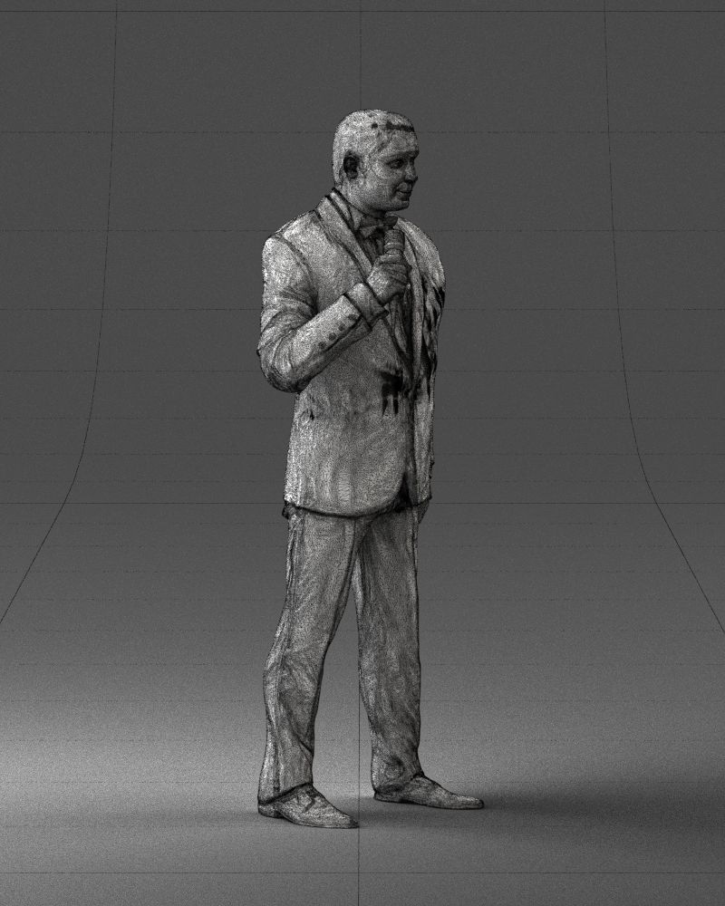 Man with a microphone in his hand 0288 3D Print Ready 3D print model_11