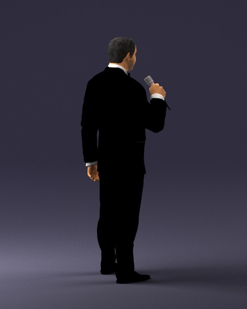 Man with a microphone in his hand 0288 3D Print Ready 3D print model_15