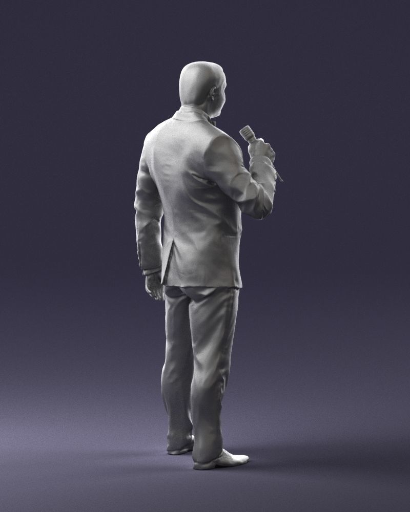 Man with a microphone in his hand 0288 3D Print Ready 3D print model_16