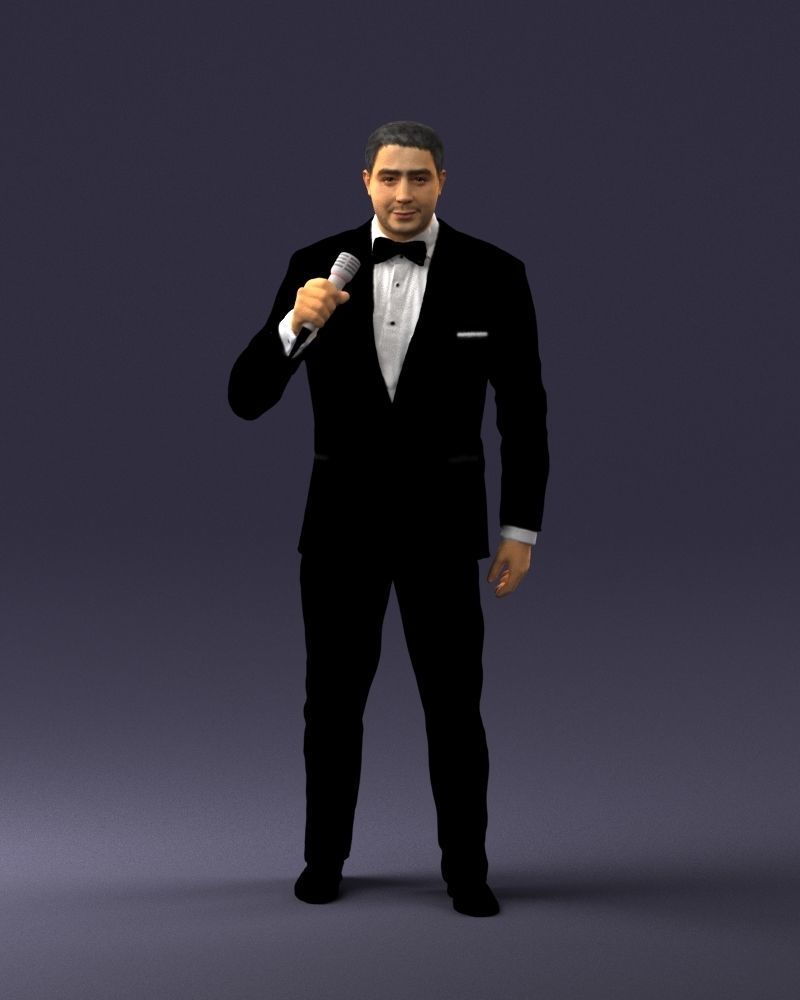 Man with a microphone in his hand 0288 3D Print Ready 3D print model_36