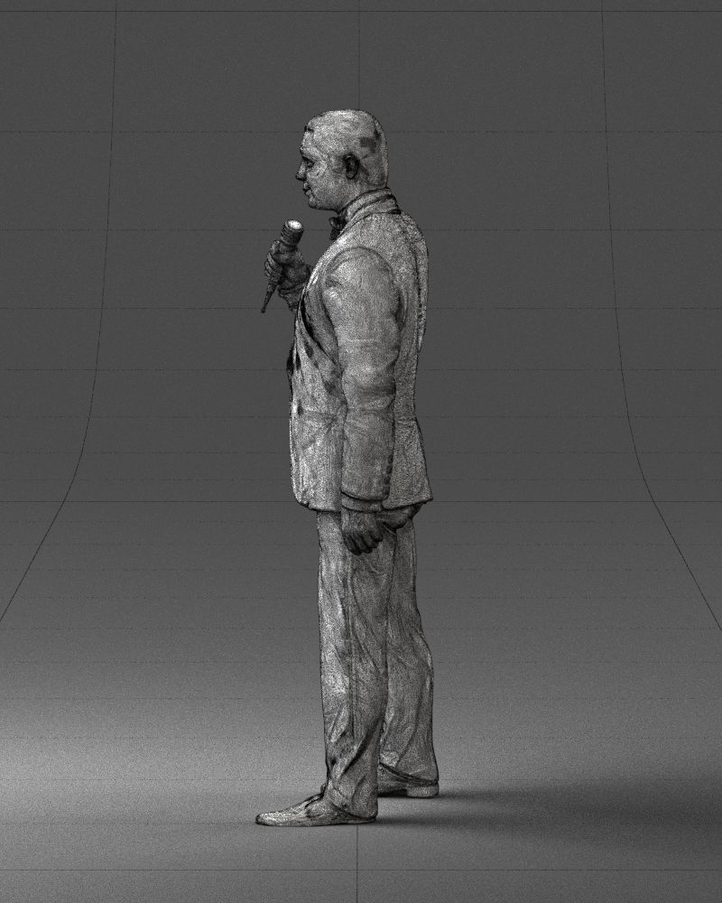 Man with a microphone in his hand 0288 3D Print Ready 3D print model_26