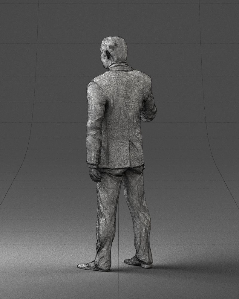 Man with a microphone in his hand 0288 3D Print Ready 3D print model_23