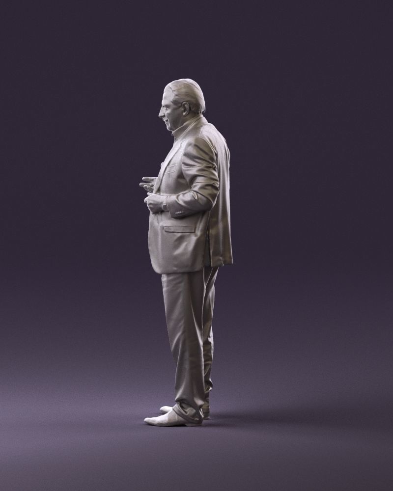 Man in age in bright brown suit 0936 3D Print Ready 3D print model_8