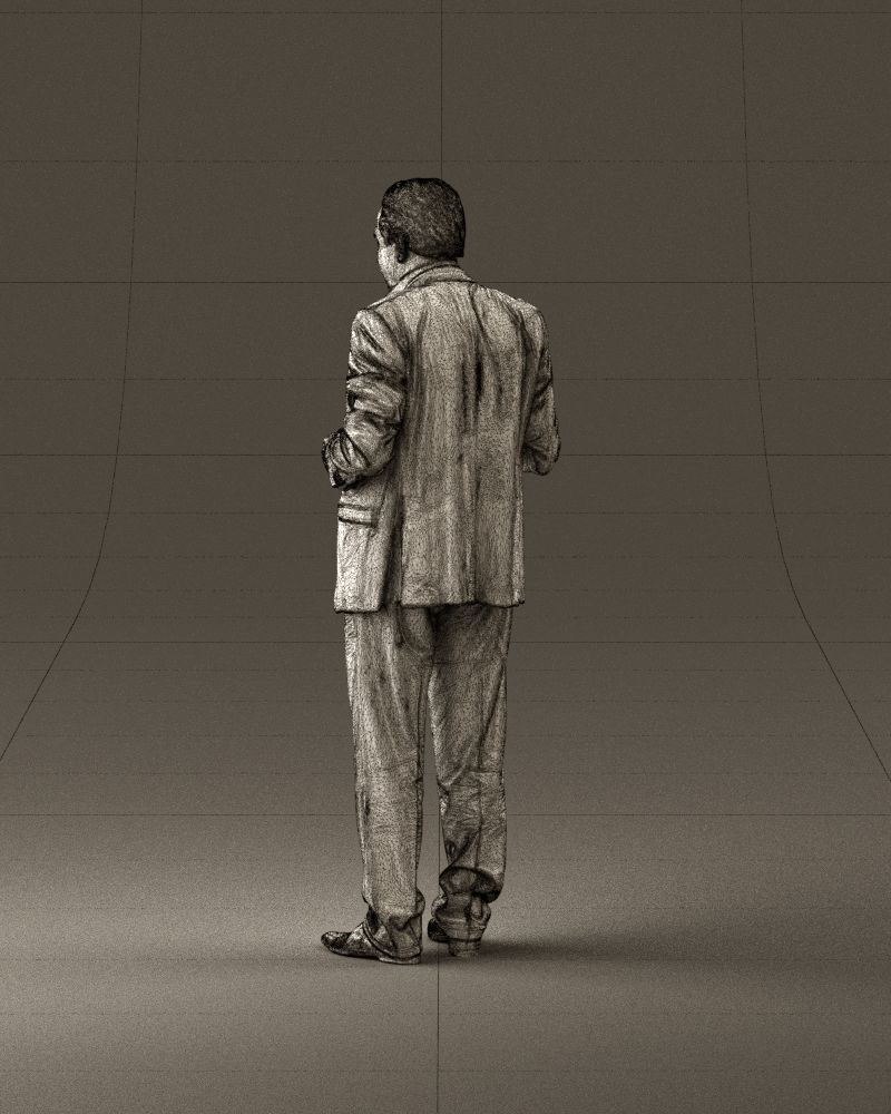 Man in age in bright brown suit 0936 3D Print Ready 3D print model_31