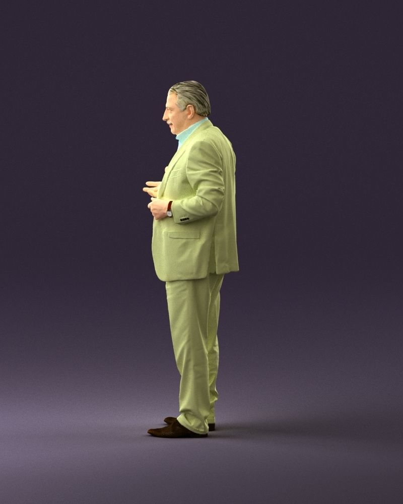 Man in age in bright brown suit 0936 3D Print Ready 3D print model_20