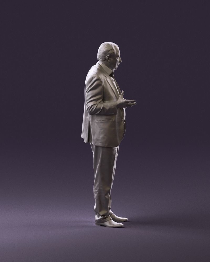 Man in age in bright brown suit 0936 3D Print Ready 3D print model_4