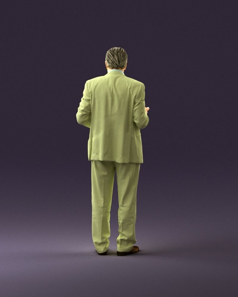 Man in age in bright brown suit 0936 3D Print Ready 3D print model_18