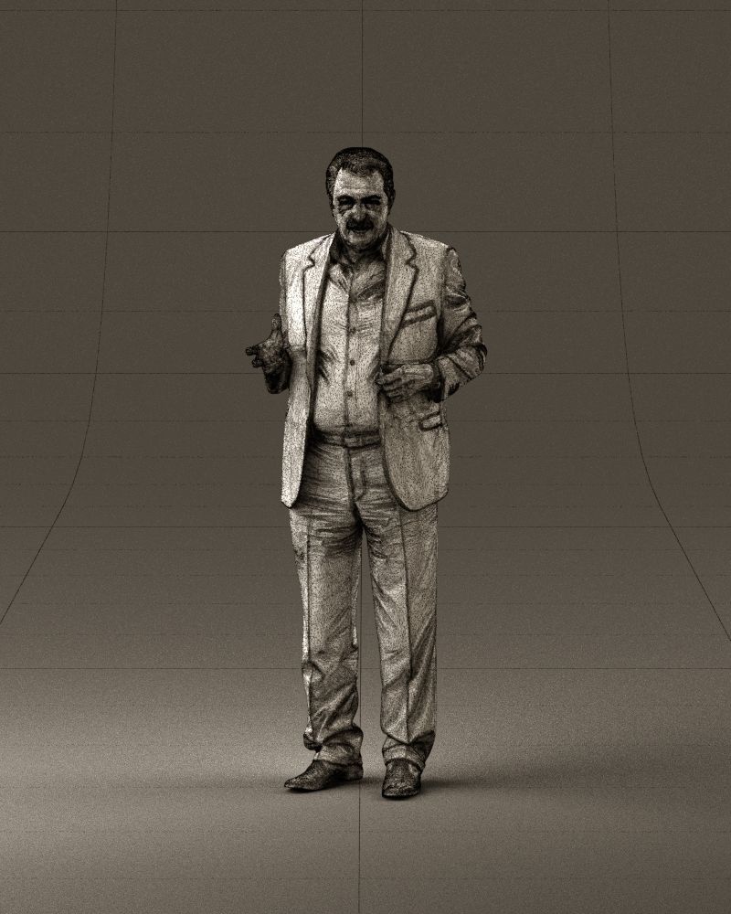 Man in age in bright brown suit 0936 3D Print Ready 3D print model_35