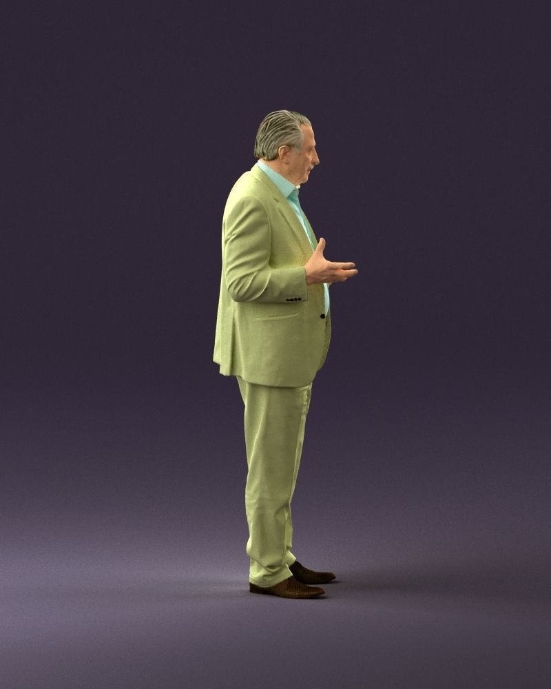 Man in age in bright brown suit 0936 3D Print Ready 3D print model_16