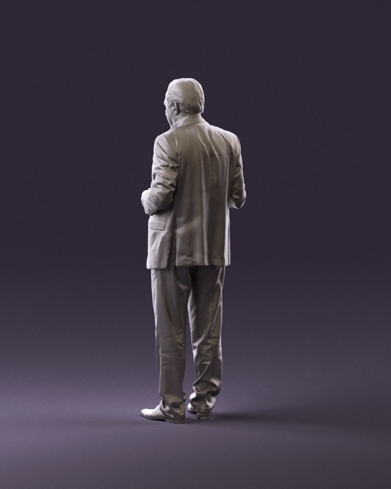 Man in age in bright brown suit 0936 3D Print Ready 3D print model_7