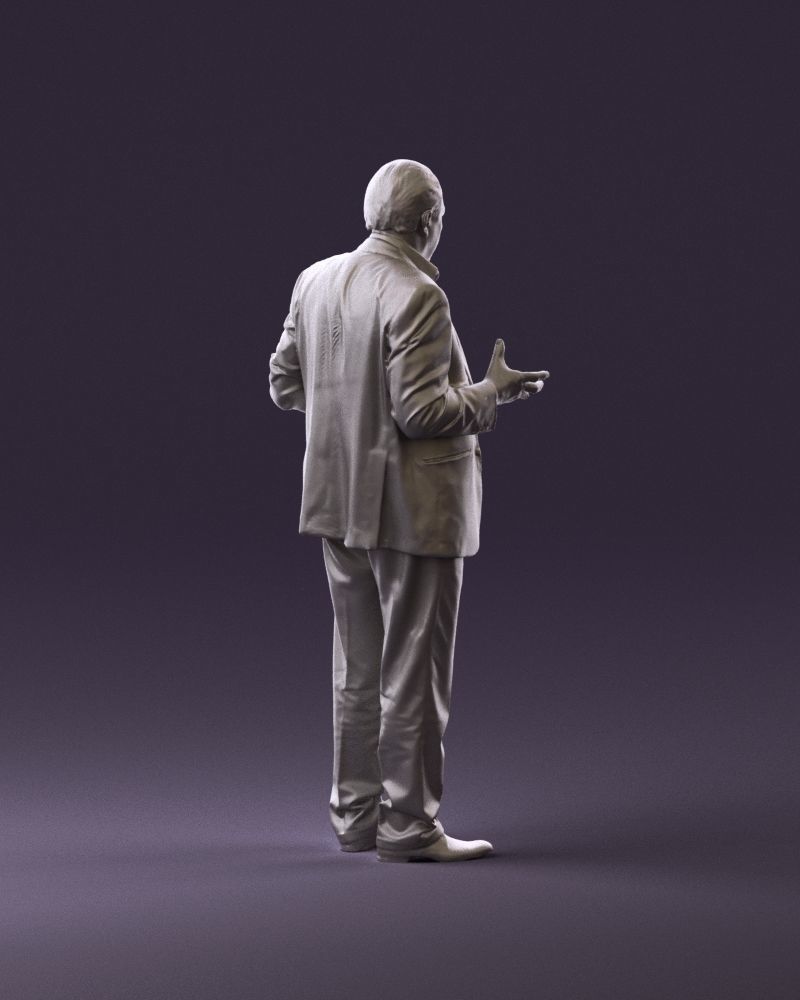 Man in age in bright brown suit 0936 3D Print Ready 3D print model_5