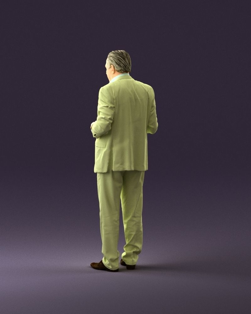 Man in age in bright brown suit 0936 3D Print Ready 3D print model_19