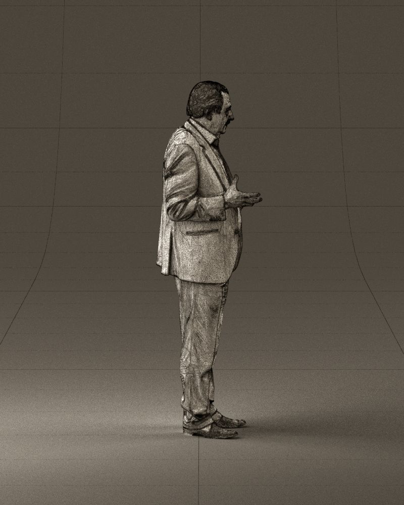 Man in age in bright brown suit 0936 3D Print Ready 3D print model_28