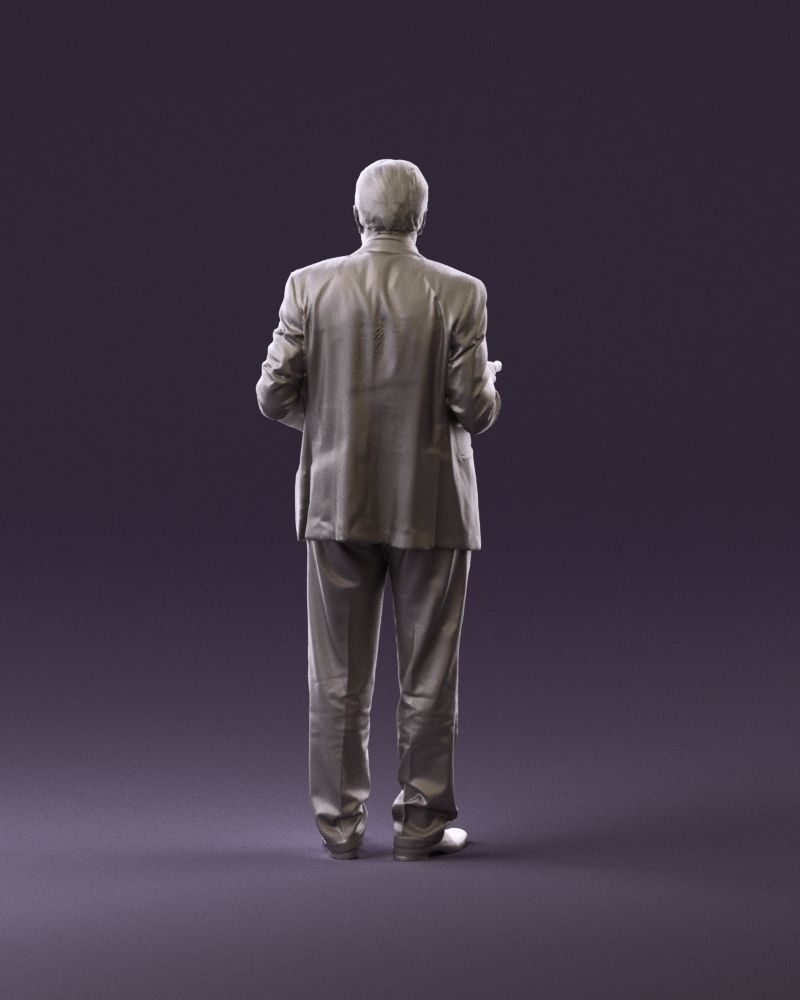 Man in age in bright brown suit 0936 3D Print Ready 3D print model_6