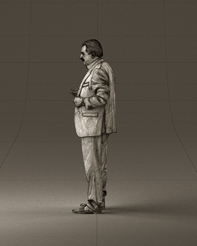 Man in age in bright brown suit 0936 3D Print Ready 3D print model_32