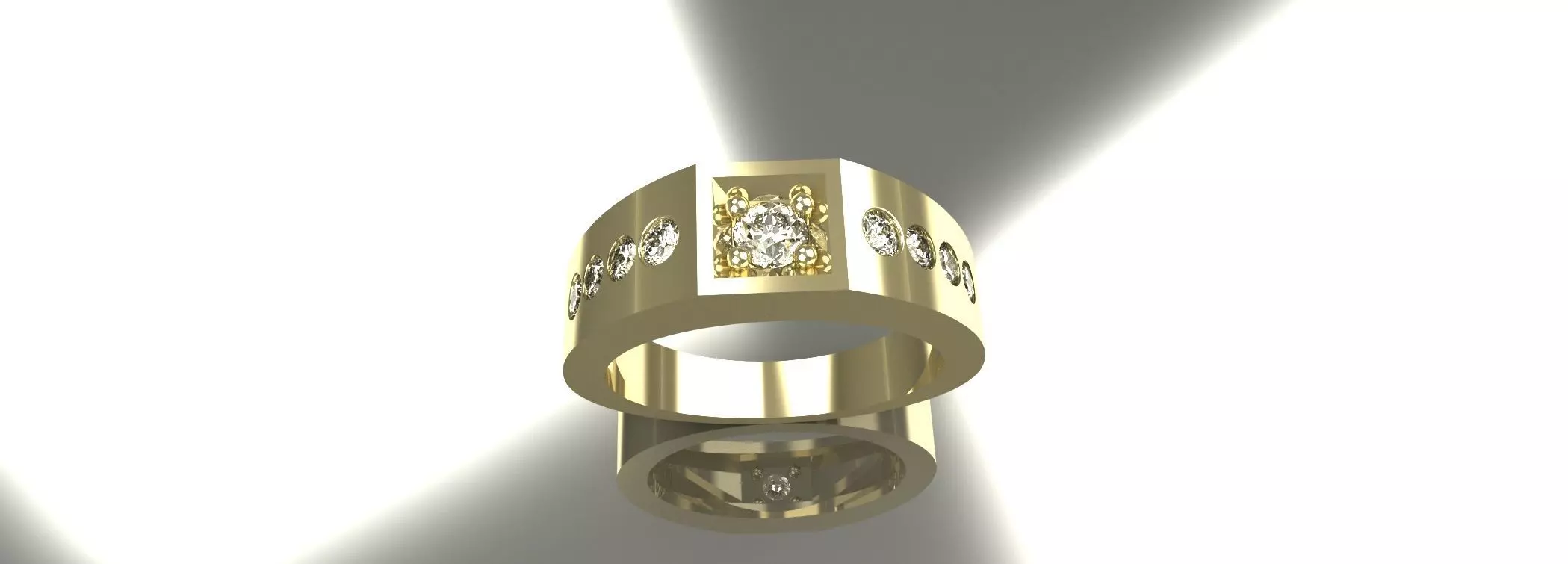 Ladies Diamond Ring Gold Silver Platinum Luxury Ring 3D print model