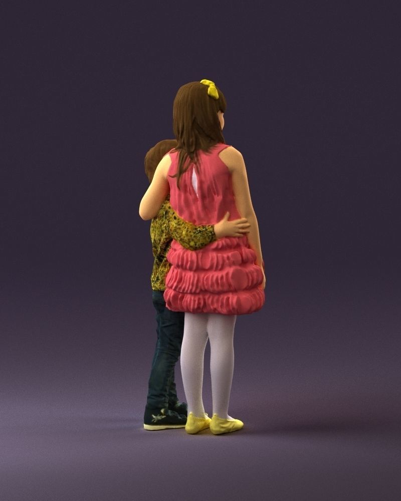 Little girl in pink and little boy in leo top 0910 3D PrintReady 3D print model_17