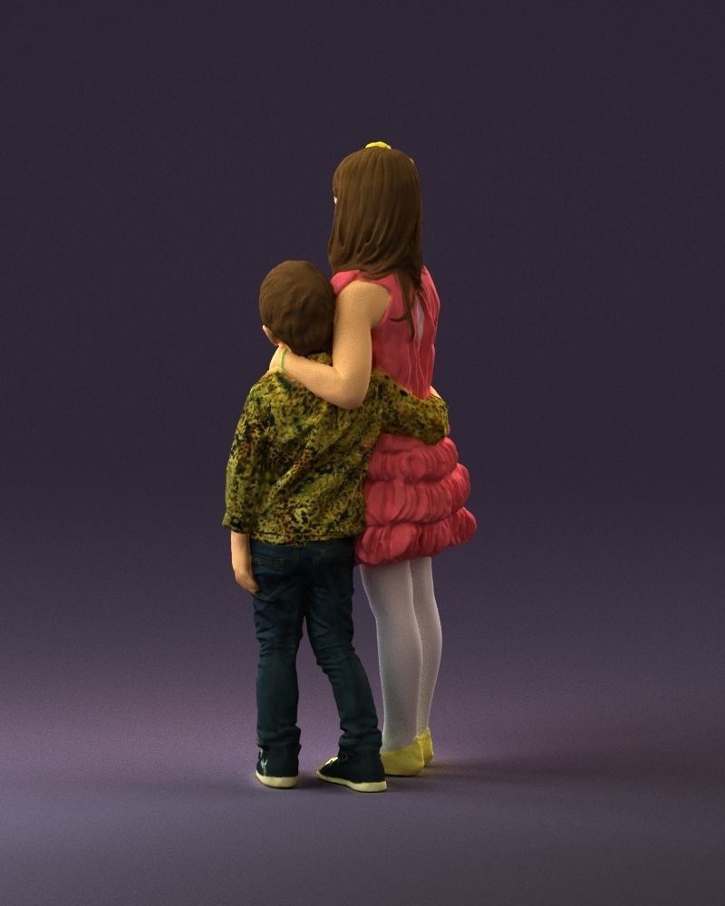 Little girl in pink and little boy in leo top 0910 3D PrintReady 3D print model_19