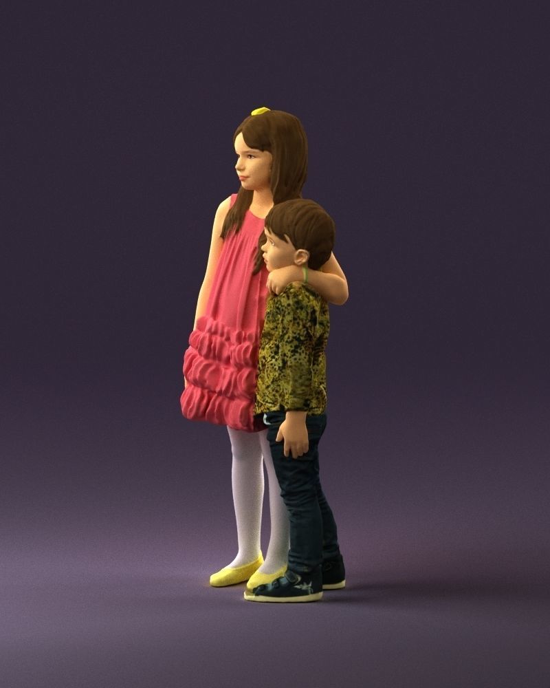 Little girl in pink and little boy in leo top 0910 3D PrintReady 3D print model_21
