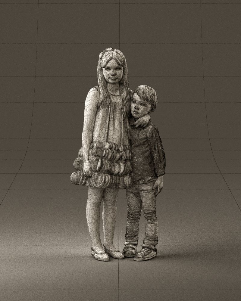 Little girl in pink and little boy in leo top 0910 3D PrintReady 3D print model_25