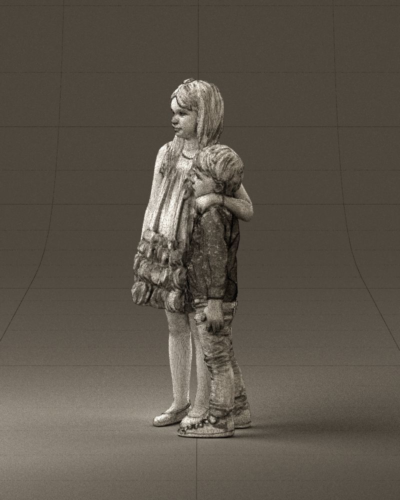 Little girl in pink and little boy in leo top 0910 3D PrintReady 3D print model_33