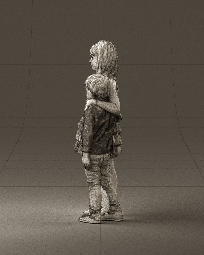 Little girl in pink and little boy in leo top 0910 3D PrintReady 3D print model_32