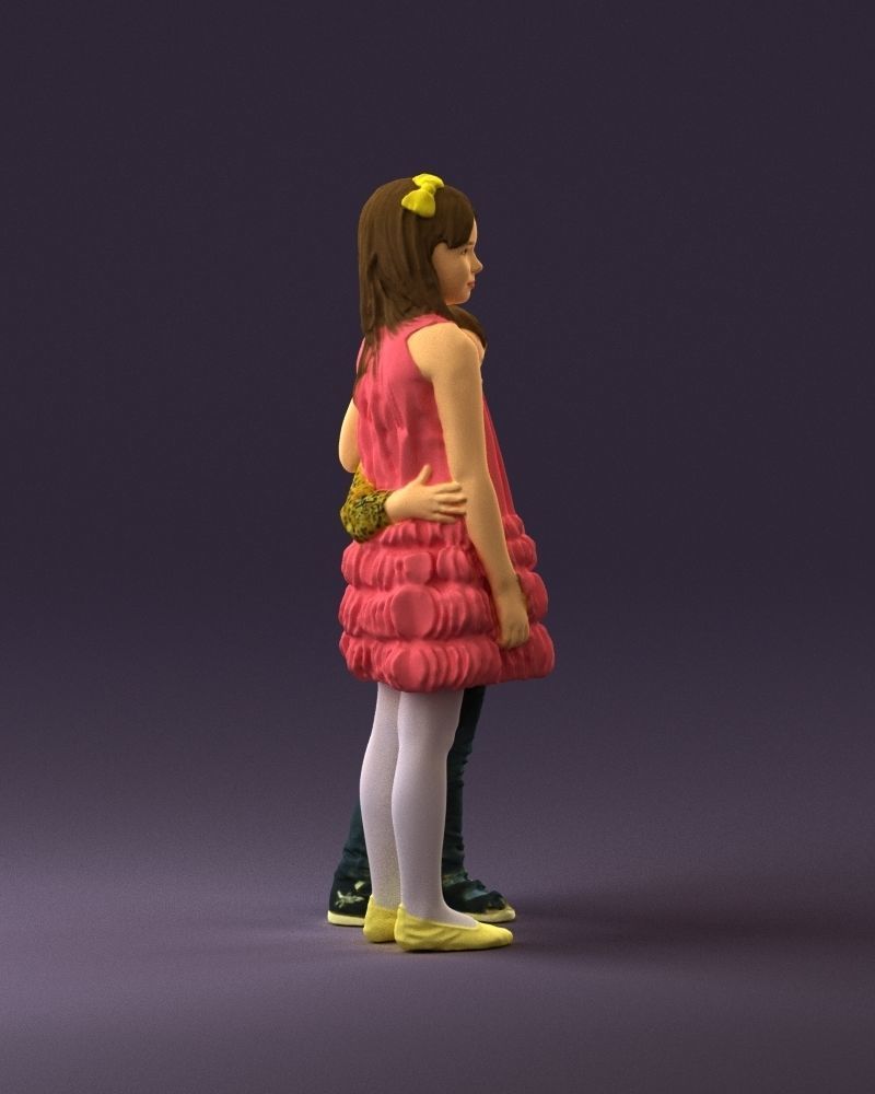 Little girl in pink and little boy in leo top 0910 3D PrintReady 3D print model_16