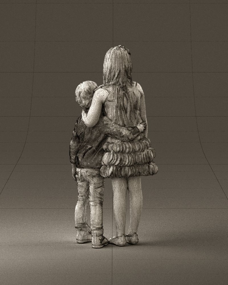 Little girl in pink and little boy in leo top 0910 3D PrintReady 3D print model_30