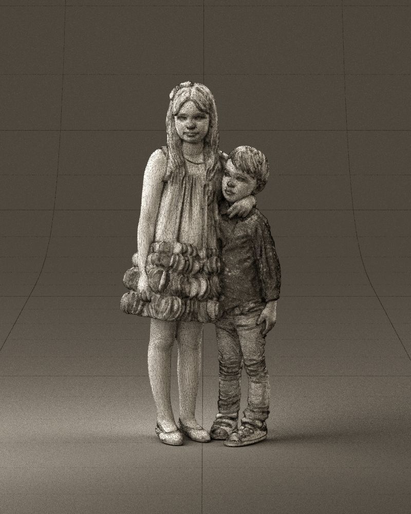 Little girl in pink and little boy in leo top 0910 3D PrintReady 3D print model_24