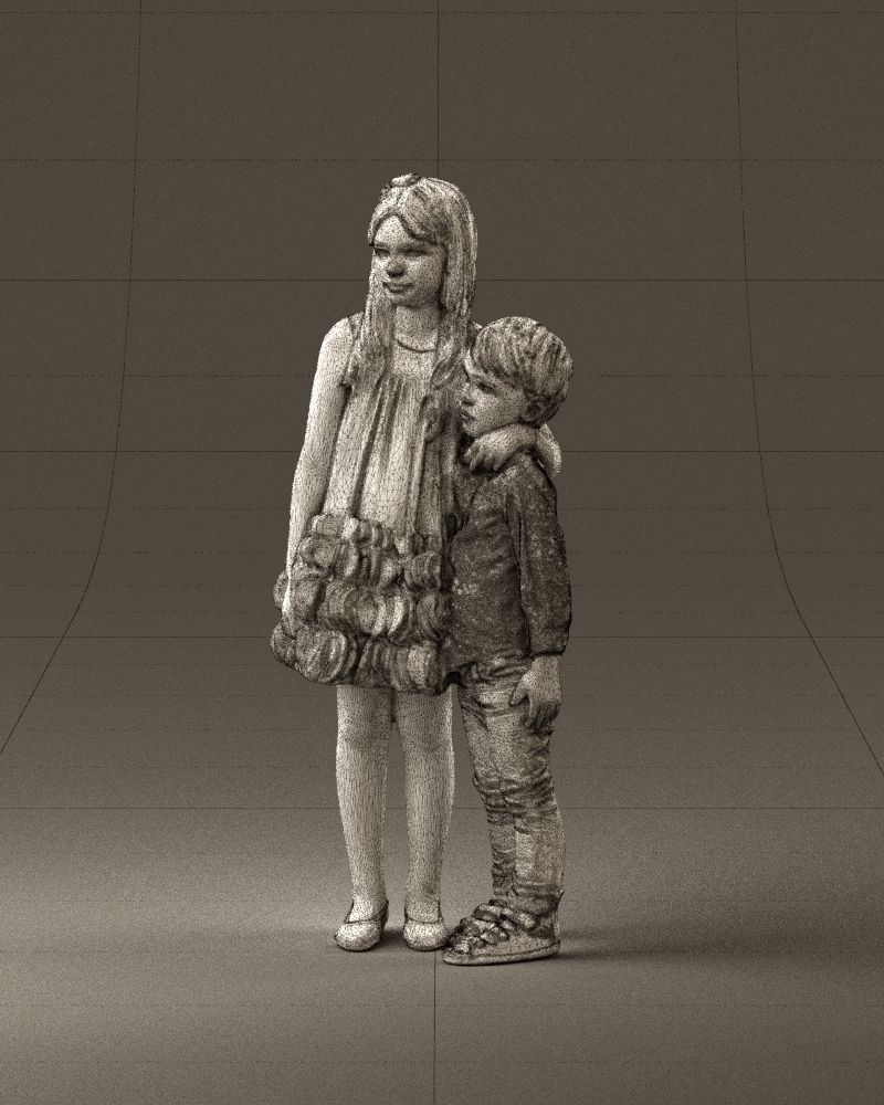 Little girl in pink and little boy in leo top 0910 3D PrintReady 3D print model_34