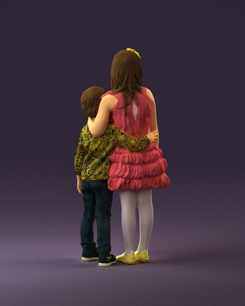 Little girl in pink and little boy in leo top 0910 3D PrintReady 3D print model_18