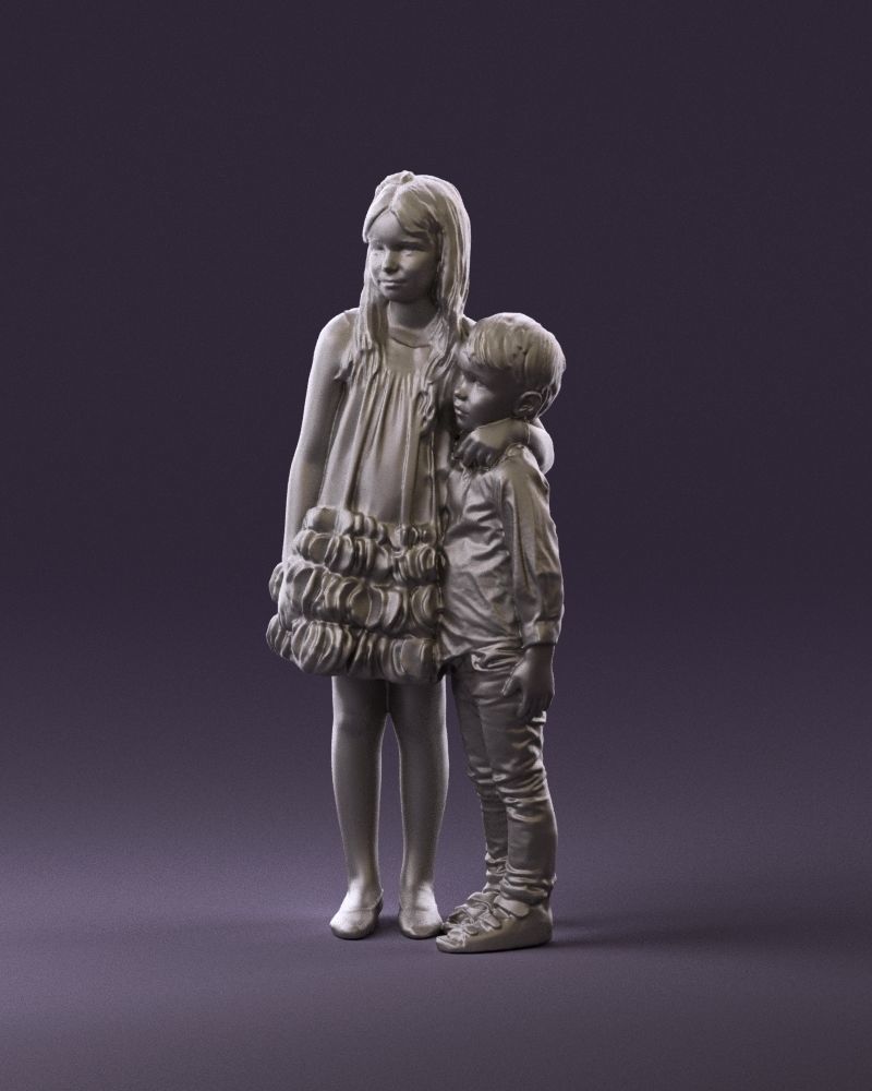 Little girl in pink and little boy in leo top 0910 3D PrintReady 3D print model_10