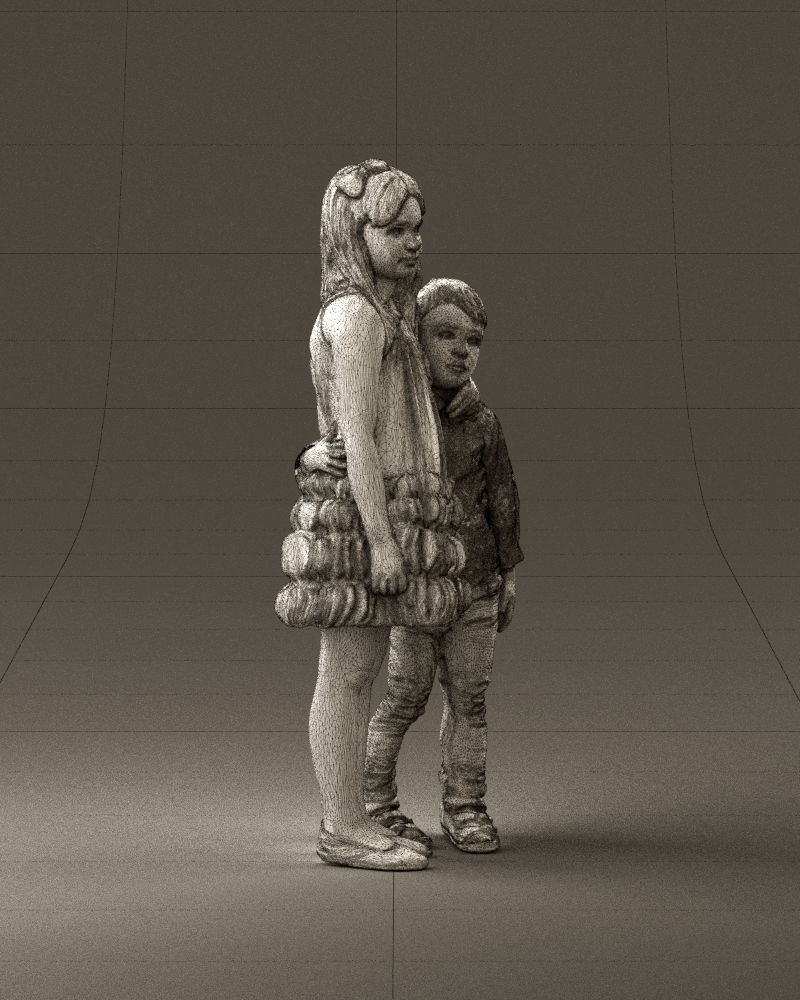 Little girl in pink and little boy in leo top 0910 3D PrintReady 3D print model_27