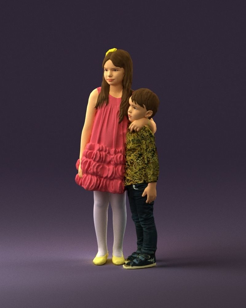 Little girl in pink and little boy in leo top 0910 3D PrintReady 3D print model_22