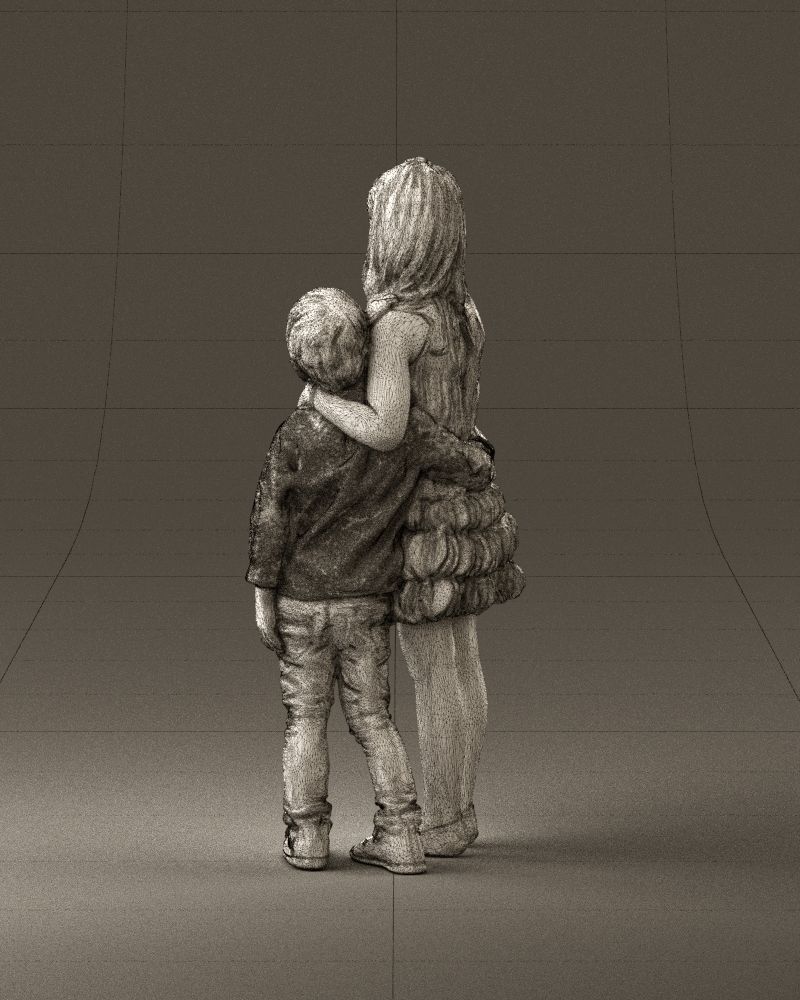 Little girl in pink and little boy in leo top 0910 3D PrintReady 3D print model_31