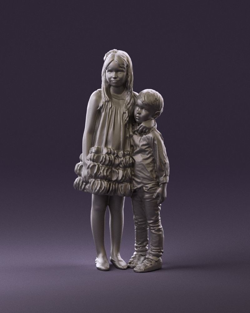 Little girl in pink and little boy in leo top 0910 3D PrintReady 3D print model_11