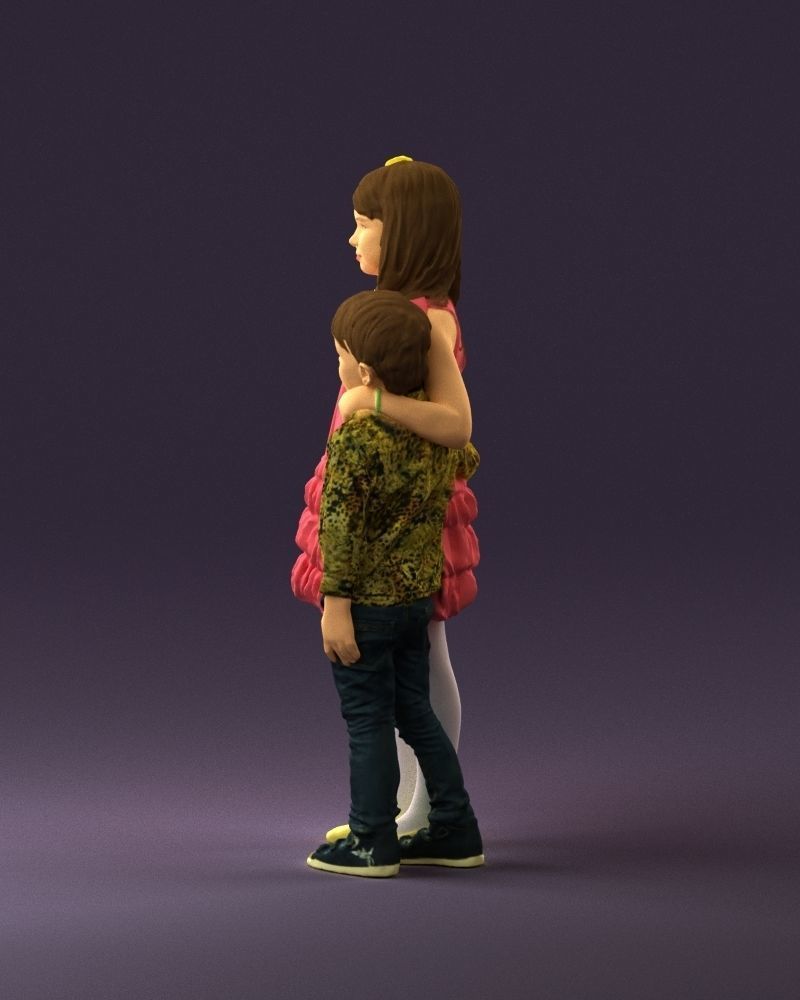Little girl in pink and little boy in leo top 0910 3D PrintReady 3D print model_20
