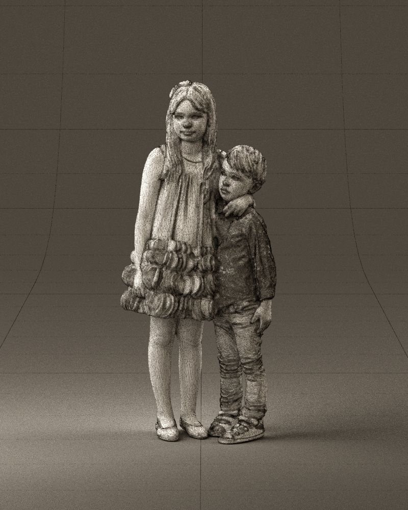 Little girl in pink and little boy in leo top 0910 3D PrintReady 3D print model_35