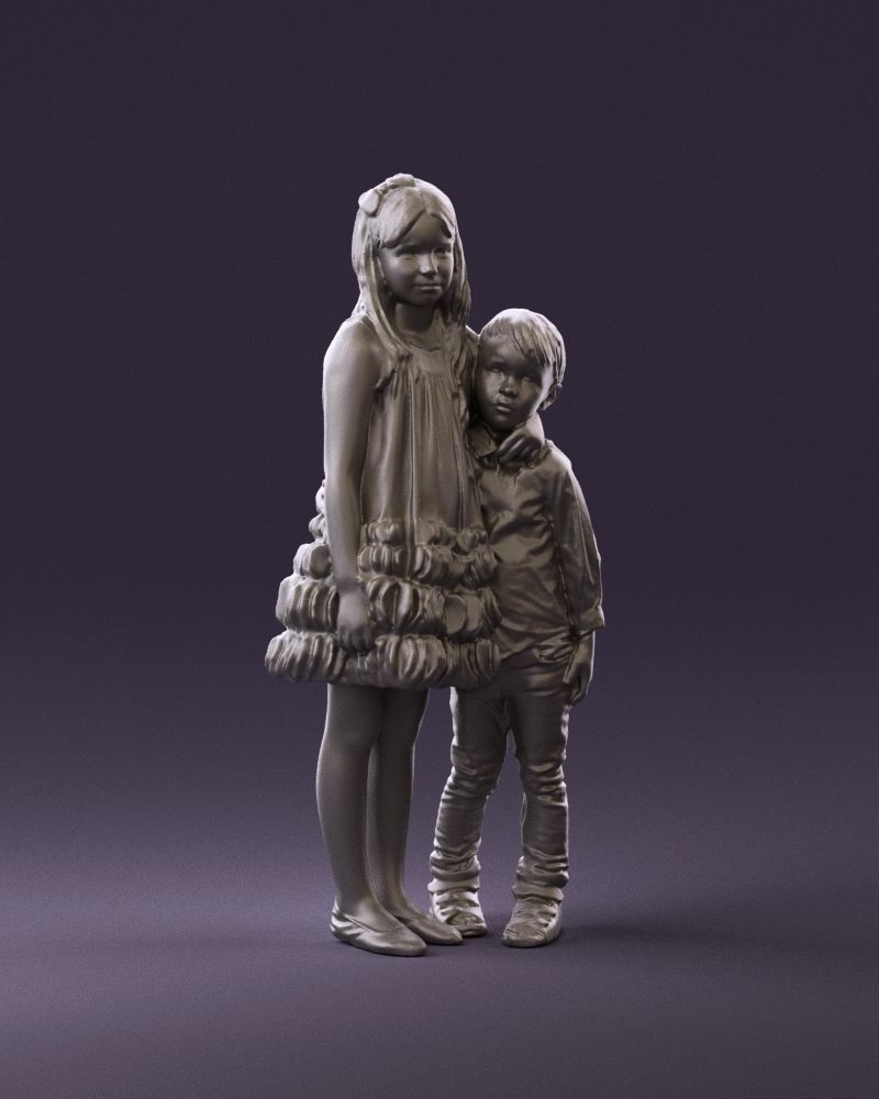Little girl in pink and little boy in leo top 0910 3D PrintReady 3D print model_2